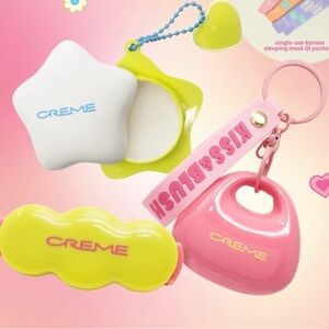 CREME Pink & Lime Kiss & Blush Portable Makeup Puff Set